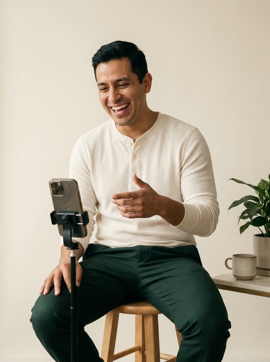A Sipra creator recording a video
